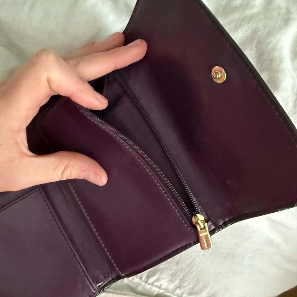Vintage Coach Pink and Tan Women's Wallet With Purple Interior - Picture 6 of 7